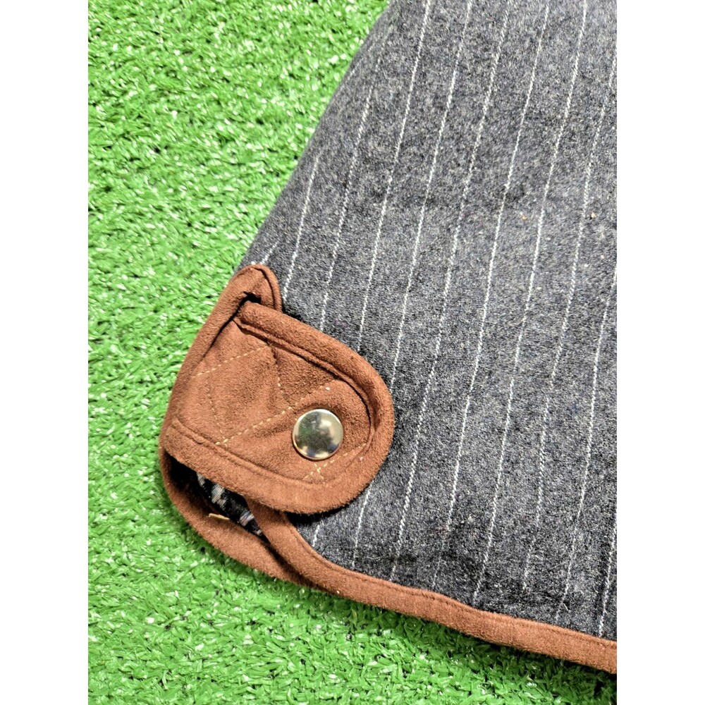 Tasha Polizzi Pinstripe Vest Western Equestrian Full Zip Brown Trim - Women's L - Picture 11 of 11